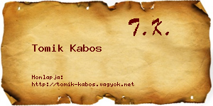 Tomik Kabos névjegykártya